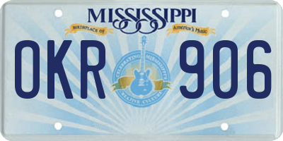 MS license plate OKR906