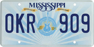 MS license plate OKR909