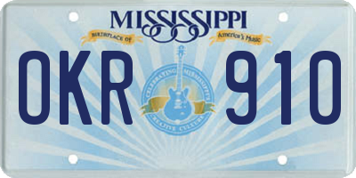 MS license plate OKR910