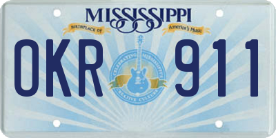MS license plate OKR911