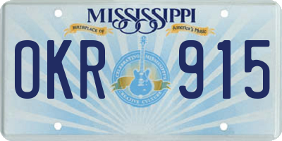 MS license plate OKR915