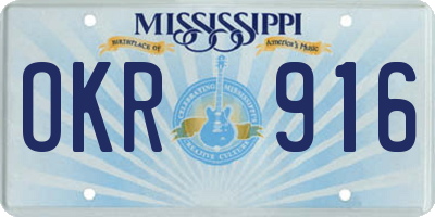 MS license plate OKR916