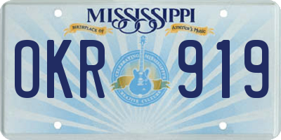 MS license plate OKR919