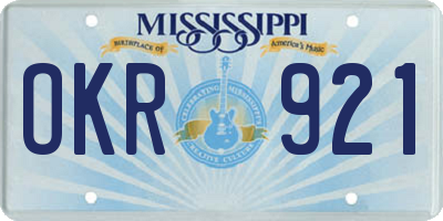 MS license plate OKR921