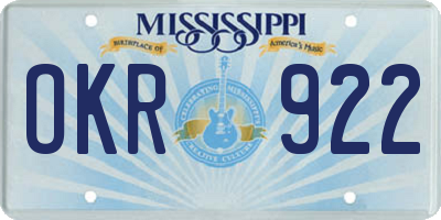 MS license plate OKR922