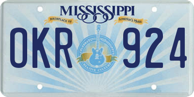 MS license plate OKR924
