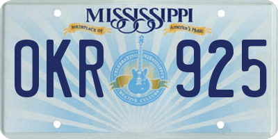 MS license plate OKR925