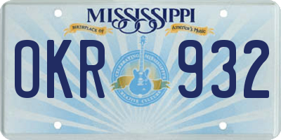MS license plate OKR932