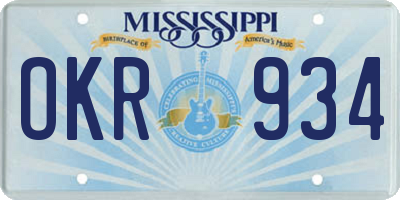 MS license plate OKR934