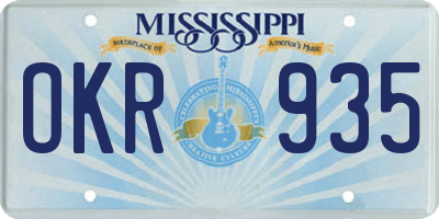 MS license plate OKR935