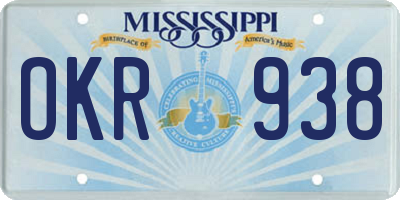 MS license plate OKR938