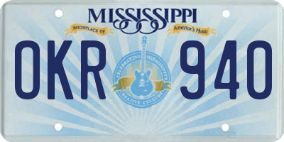 MS license plate OKR940