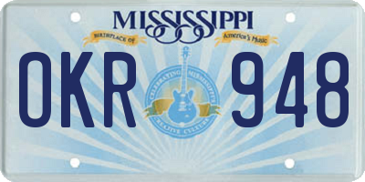 MS license plate OKR948