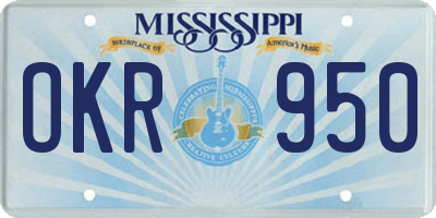 MS license plate OKR950