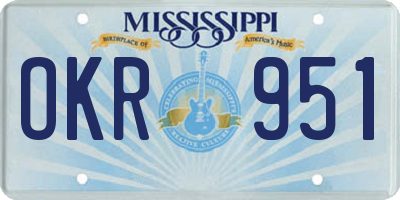 MS license plate OKR951