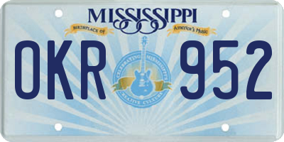 MS license plate OKR952