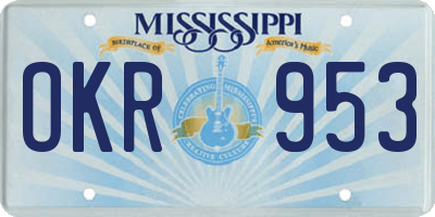 MS license plate OKR953