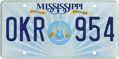 MS license plate OKR954