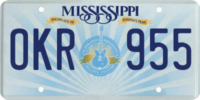 MS license plate OKR955