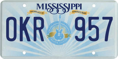 MS license plate OKR957