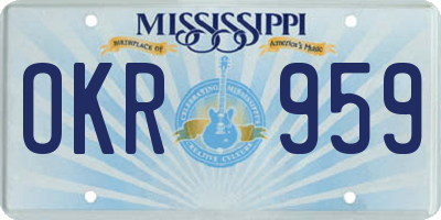 MS license plate OKR959