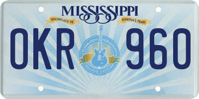 MS license plate OKR960