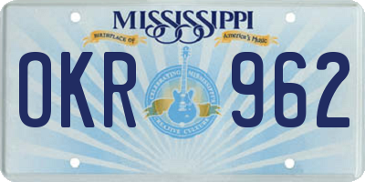 MS license plate OKR962