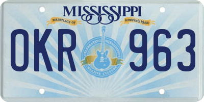 MS license plate OKR963