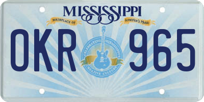 MS license plate OKR965