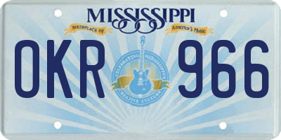 MS license plate OKR966