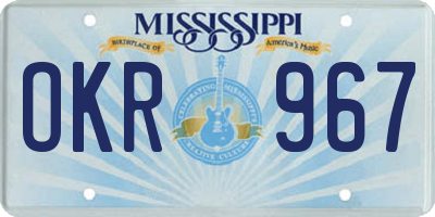 MS license plate OKR967