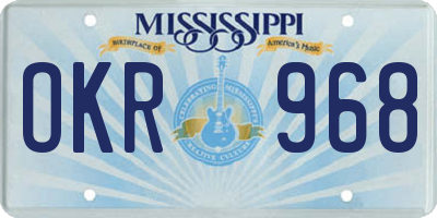 MS license plate OKR968