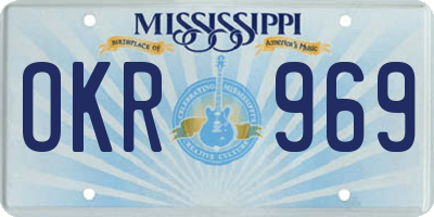 MS license plate OKR969