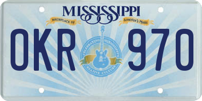 MS license plate OKR970