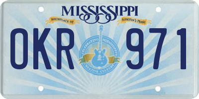 MS license plate OKR971
