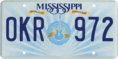 MS license plate OKR972