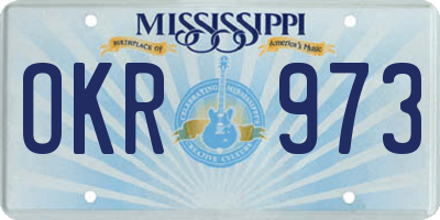 MS license plate OKR973