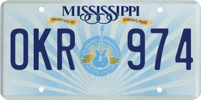 MS license plate OKR974
