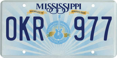 MS license plate OKR977