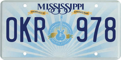 MS license plate OKR978