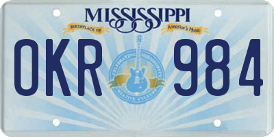 MS license plate OKR984
