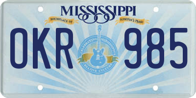 MS license plate OKR985