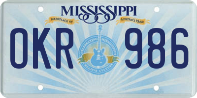 MS license plate OKR986