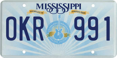 MS license plate OKR991