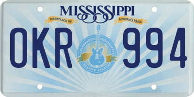 MS license plate OKR994