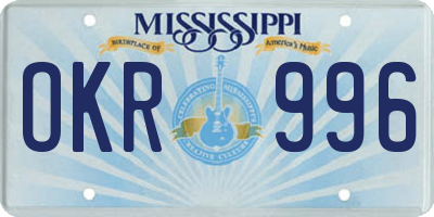 MS license plate OKR996