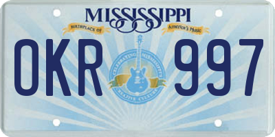 MS license plate OKR997