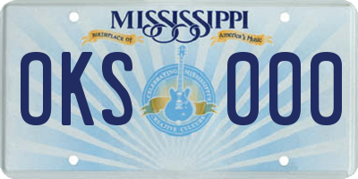 MS license plate OKS000
