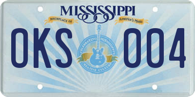 MS license plate OKS004