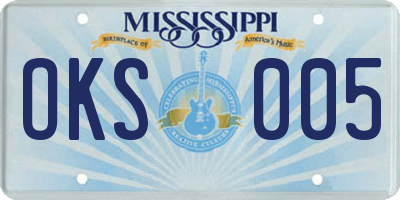 MS license plate OKS005